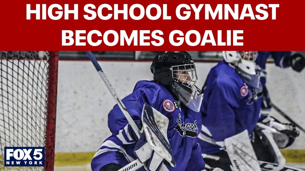 Video thumbnail for Long Island high school gymnast joins boys varsity hockey team