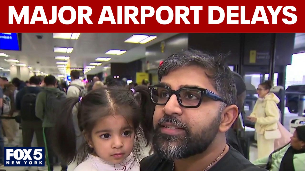 Video thumbnail for DHS shutdown causes major delays at LGA, EWR, JFK