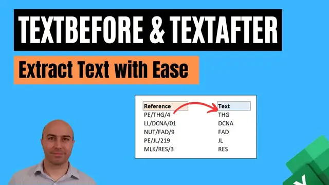 'Video thumbnail for Excel TEXTBEFORE and TEXTAFTER Functions (SEVEN Examples)'