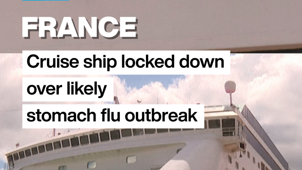 Video thumbnail for France: Cruise ship locked down over likely stomach flu outbreak