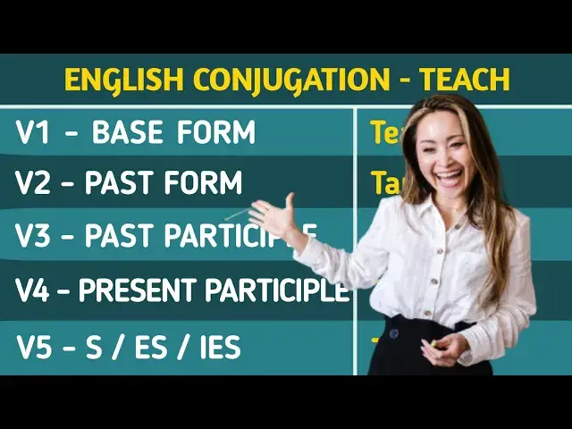 Video thumbnail for Conjugation English Verb to Teach | Teach Verb Forms - V1 V2 V3 V4 V5 #spokenenglishconversation8