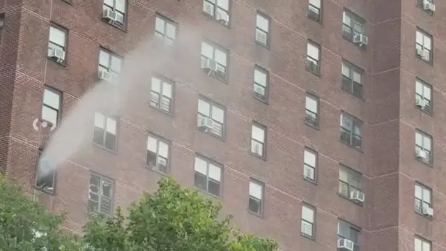 Video thumbnail for Person seriously hurt in Claremont NYCHA building blaze
