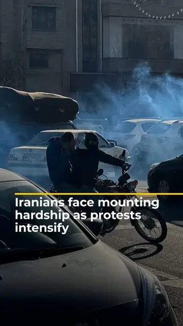 Video thumbnail for Iranians face mounting hardship as protests intensify