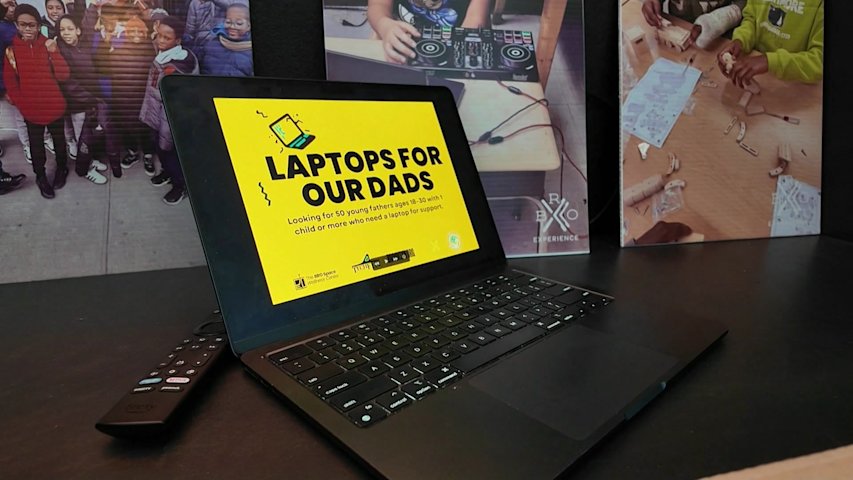 Video thumbnail for Brooklyn fathers receive free laptops from tech organization