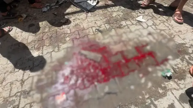 Video thumbnail for Israeli strike hits Palestinians waiting for water in central Gaza, killing child.