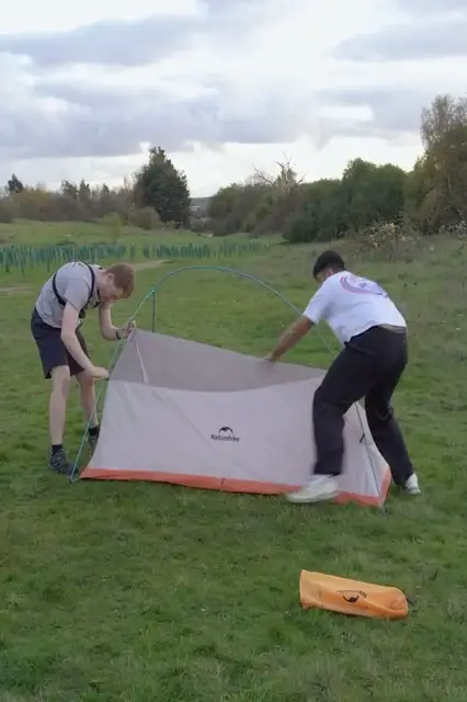 Video thumbnail for Fastest time to erect a two man tent (team of two) - 1 minutes and 4.92 seconds by Param Tanna and Adam Greenstreet