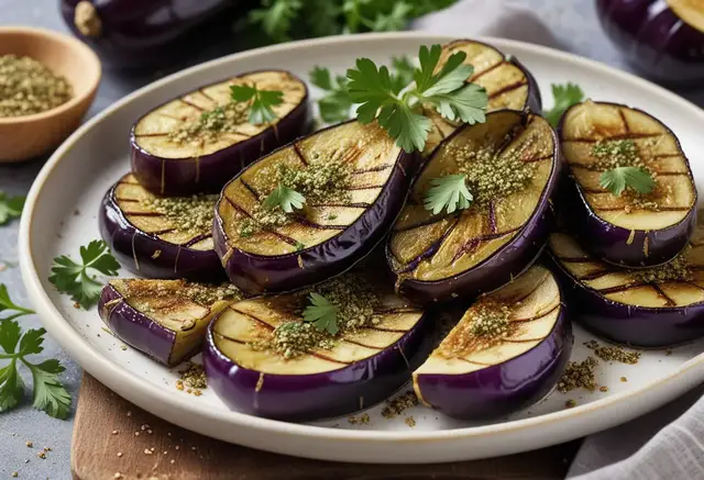 Video thumbnail for Vegan Roasted Eggplant with Zaatar