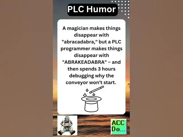 'Video thumbnail for Difference between a PLC programmer and magician'
