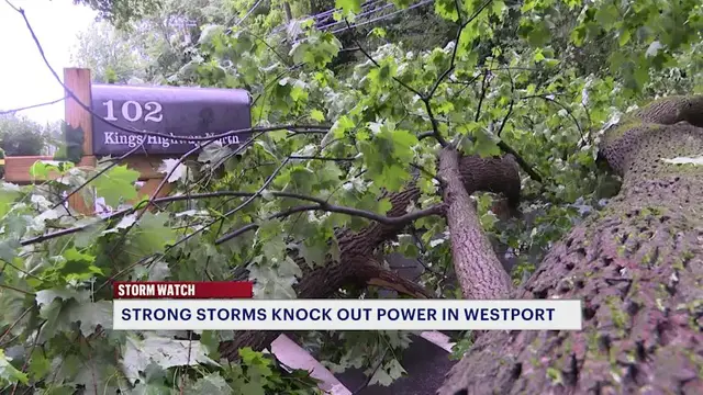 Video thumbnail for "It was scary" Tuesday storm causes power outages, flash floods in Westport