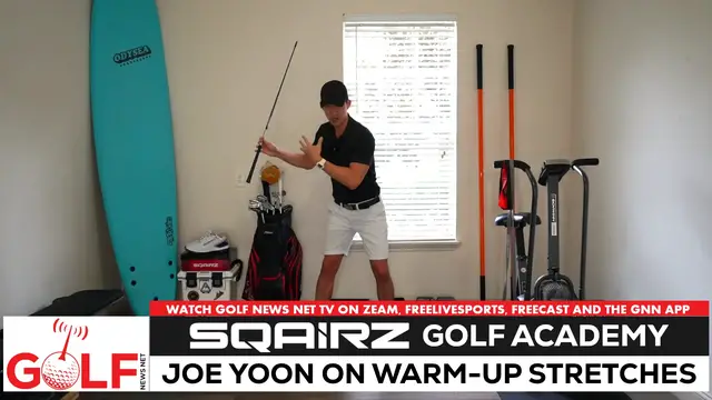 'Video thumbnail for Joe Yoon gives golfers a great warm-up stretching routine'