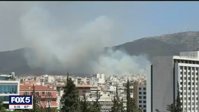 'Video thumbnail for Wildfires rage across Europe, stoked by heatwaves and strong winds'