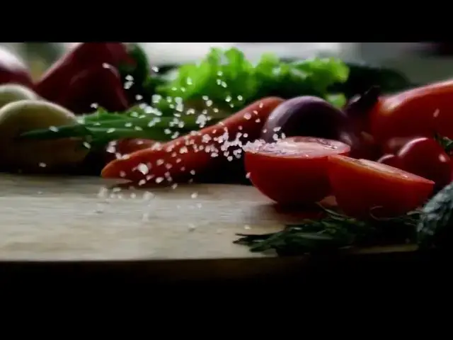 Video thumbnail for Sprinkle of Rock Salt on Fresh Vegetable