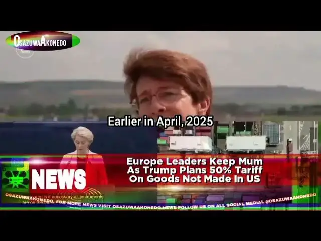 Video thumbnail for Europe Leaders Keep Mum As Trump Plans 50% Tariff On Goods Not Made In US