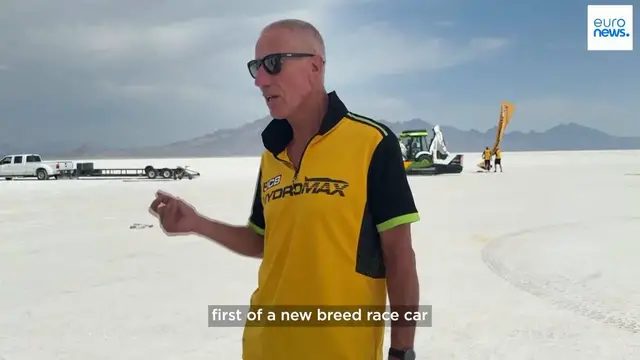 Video thumbnail for British driver sets speed record in hydrogen-powered car