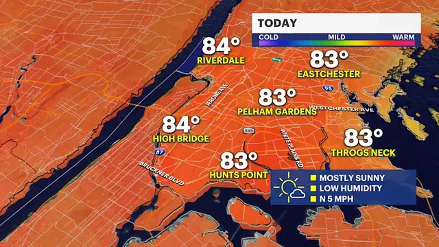 Video thumbnail for Beautiful day in The Bronx; scattered rain chance returns tomorrow
