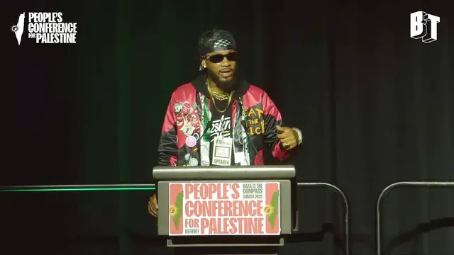'Video thumbnail for People's Conference for Palestine highlights US complicity in Israel’s war on Gaza'
