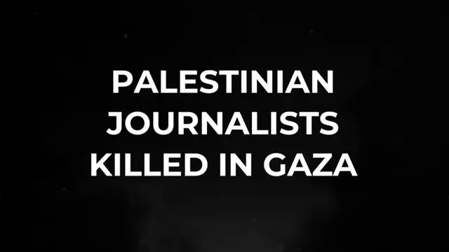 'Video thumbnail for The names of Palestinian journalists killed by Israel in Gaza'