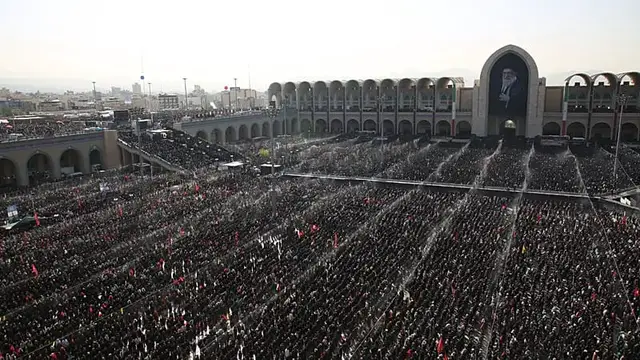 Video thumbnail for Large crowds of mourners attend slain supreme leader's funeral in Tehran