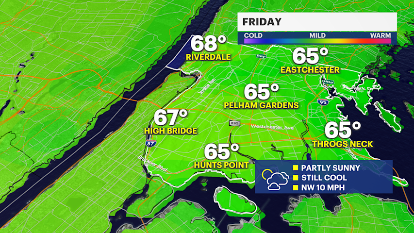 Video thumbnail for Cool and unsettled for Friday in the Bronx, but a better weekend is on the way