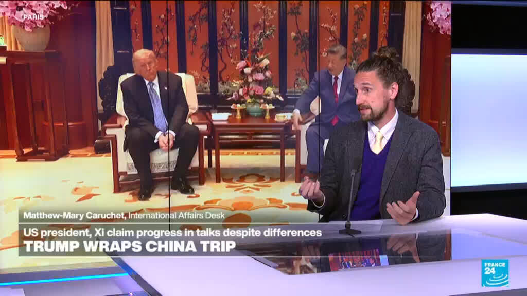 Video thumbnail for Trump leaves Beijing with few wins, many warm words for Xi