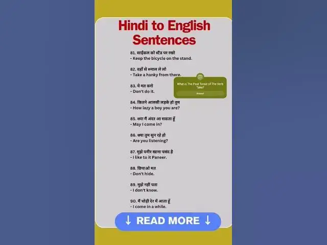 Video thumbnail for 90 Daily Life English Sentences With Hindi Translation #englishsentences #dailylifeenglishsentence