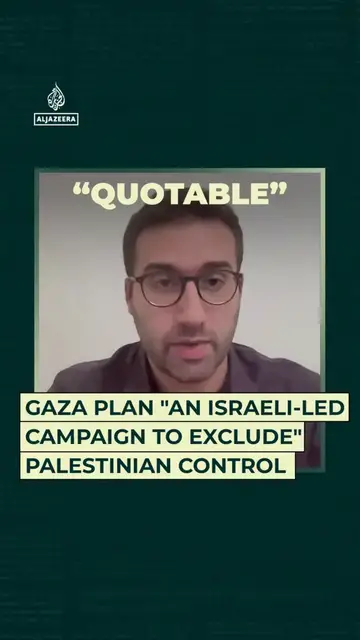 'Video thumbnail for Gaza plan "an Israeli-led campaign to exclude" Palestinian control'