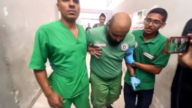 'Video thumbnail for Israel targets Gaza medics as hospitals left barely functioning'