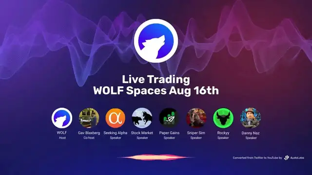 'Video thumbnail for Live Trading | WOLF Spaces Aug 16th'