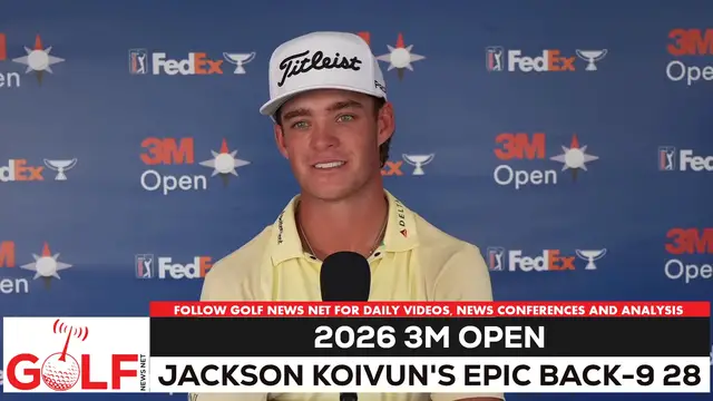 Video thumbnail for Jackson Koivun makes history with back-9 28 and 2 eagles