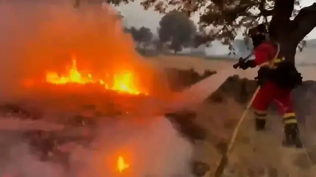 Video thumbnail for Spain: Spain deploys military to contain Zamora wildfire.