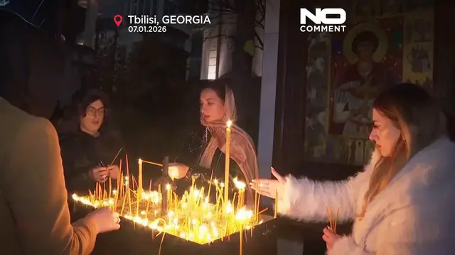 Video thumbnail for Georgia marks Orthodox Christmas amid ongoing EU protests