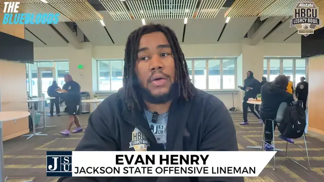 'Video thumbnail for 2025 HBCU Legacy Bowl: Evan Henry (Jackson State OL) Interview'