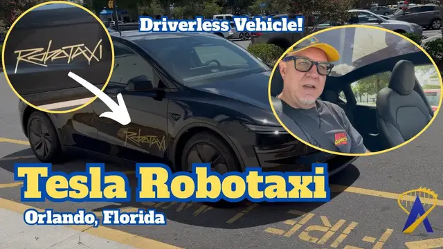 Video thumbnail for Taking A Round-Trip With A Tesla Robotaxi in Orlando Florida