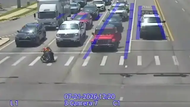 Video thumbnail for US: Spider Man Jumps Out Of Car To Rescue Wheelchair User At Crosswalk.