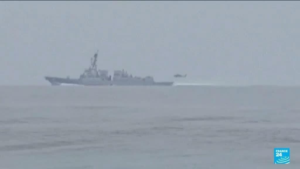 Video thumbnail for US naval blockade begins as Trump vows will destroy Iran boats that approach