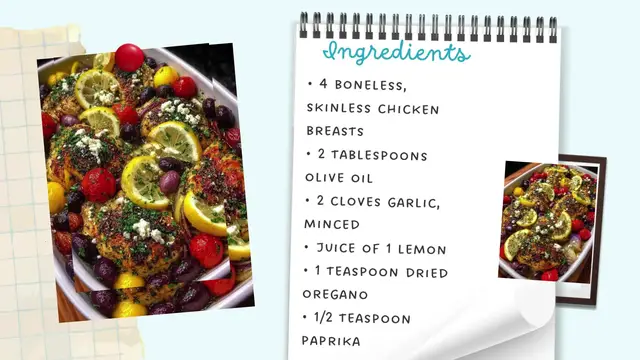 Video thumbnail for Mediterranean Chicken Bake with Lemon, Olives & Feta – Juicy, Zesty & Flavor-Packed
