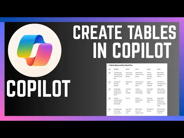 'Video thumbnail for How To Create Tables In Microsoft Copilot | Convert Chats To Tables'