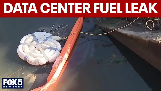Video thumbnail for Data center fuel leak sends diesel into NJ creek