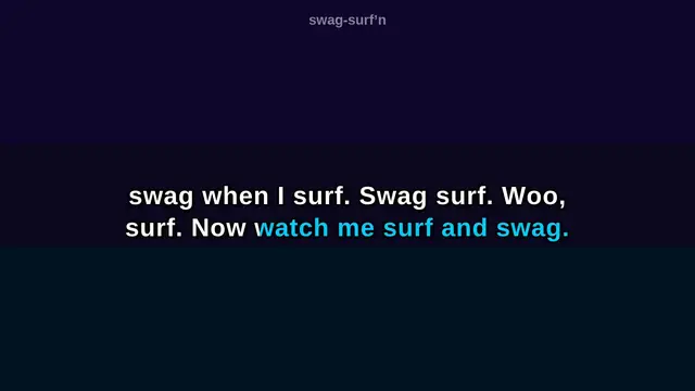 Video thumbnail for (Karaoke w/ Lyrics) Swag Surf'n (Cover)