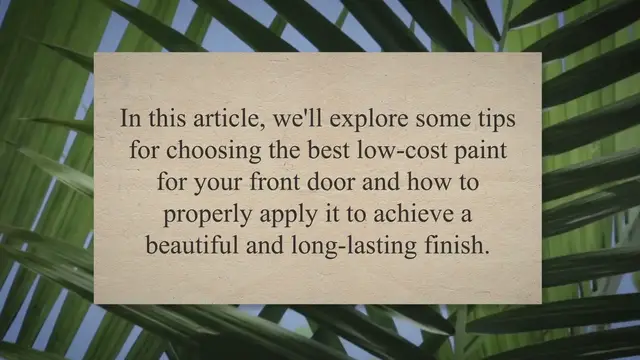 Video thumbnail for Painting Your Front Door on a Budget: Tips for Choosing the Best Low-Cost Paint and Properly Applying It