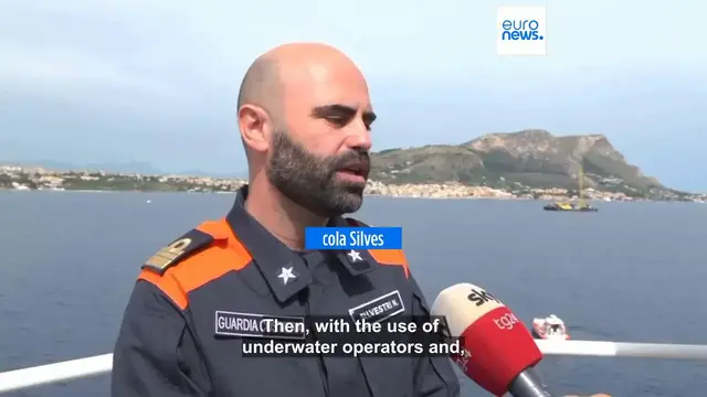 Video thumbnail for Recovery operation underway in Sicily for UK-flagged superyacht which sank last year