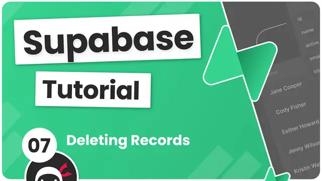 Video thumbnail for Supabase Tutorial #7 - Deleting Records