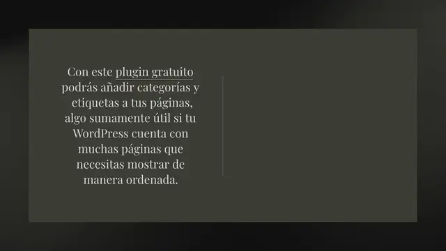 Video thumbnail for Ordena y muestra PÁGINAS (además de post) con CATEGORÍAS y TAGS | WP Plugin