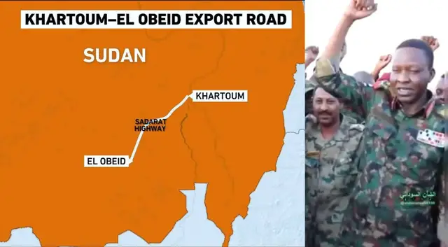 Video thumbnail for Sudan's army retakes key highway linking Khartoum and besieged el-Obeid