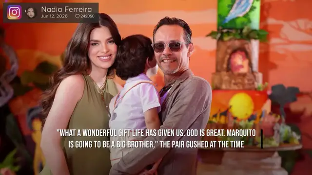 Video thumbnail for Marc Anthony and Nadia Ferreira welcome second child.