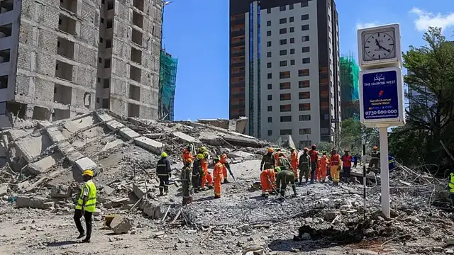 Video thumbnail for Four people trapped after Nairobi building collapses, rescue operations ongoing