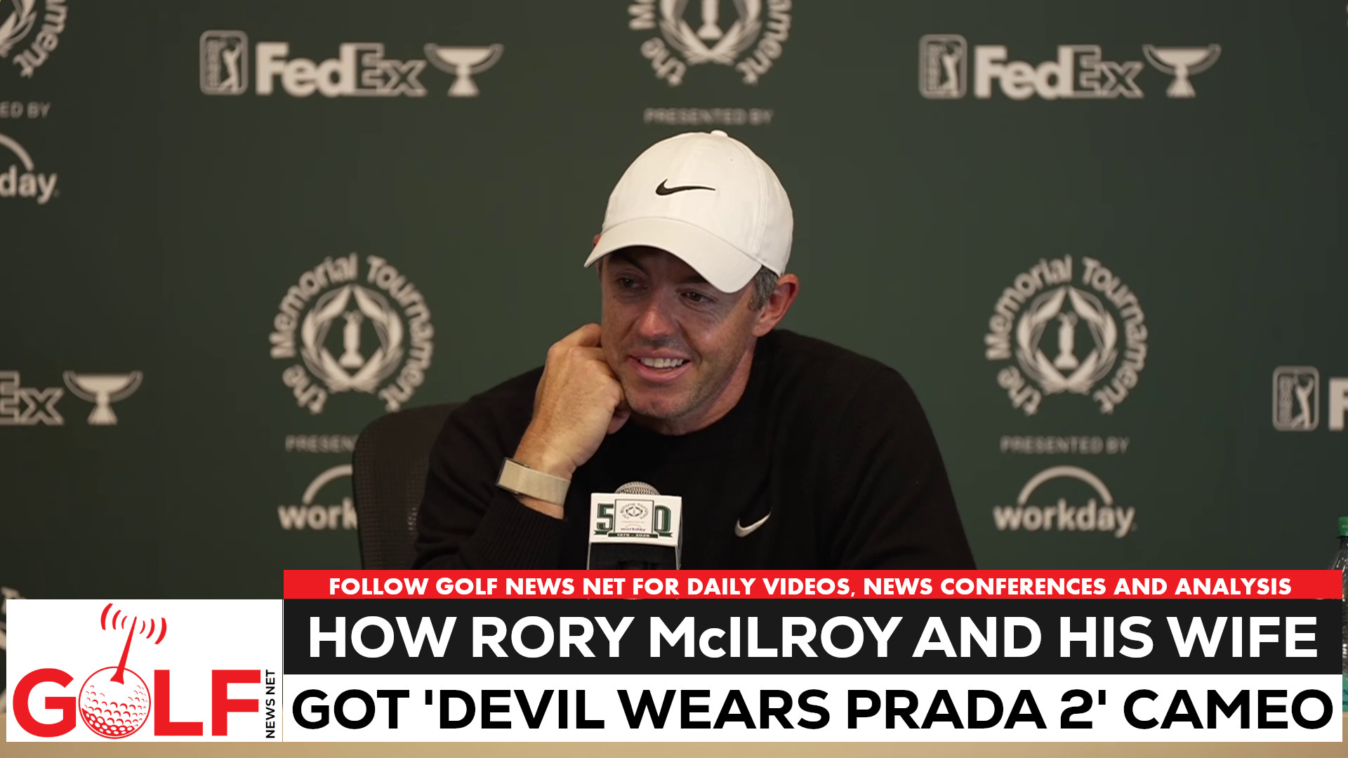 Video thumbnail for Rory McIlroy explains how he and wife landed 'The Devil Wears Prada 2' cameo