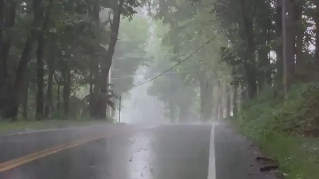 Video thumbnail for US: Heavy Rainfall Hits Wheatland, NY.