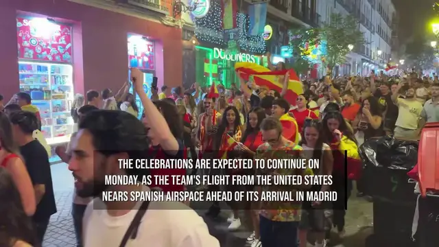 Video thumbnail for Spain Celebrates Through the Night After World Cup Glory.