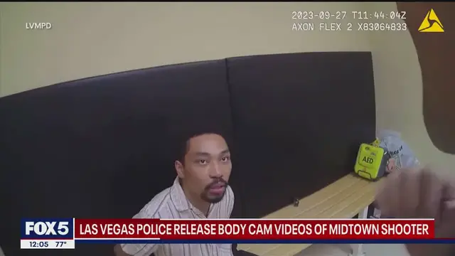 'Video thumbnail for Las Vegas police release bodycam videos tied to New York shooter Shane Tamura'